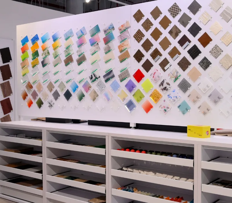 A luxurious interior design mockup room at Gallery Five Home in Doha, Qatar.